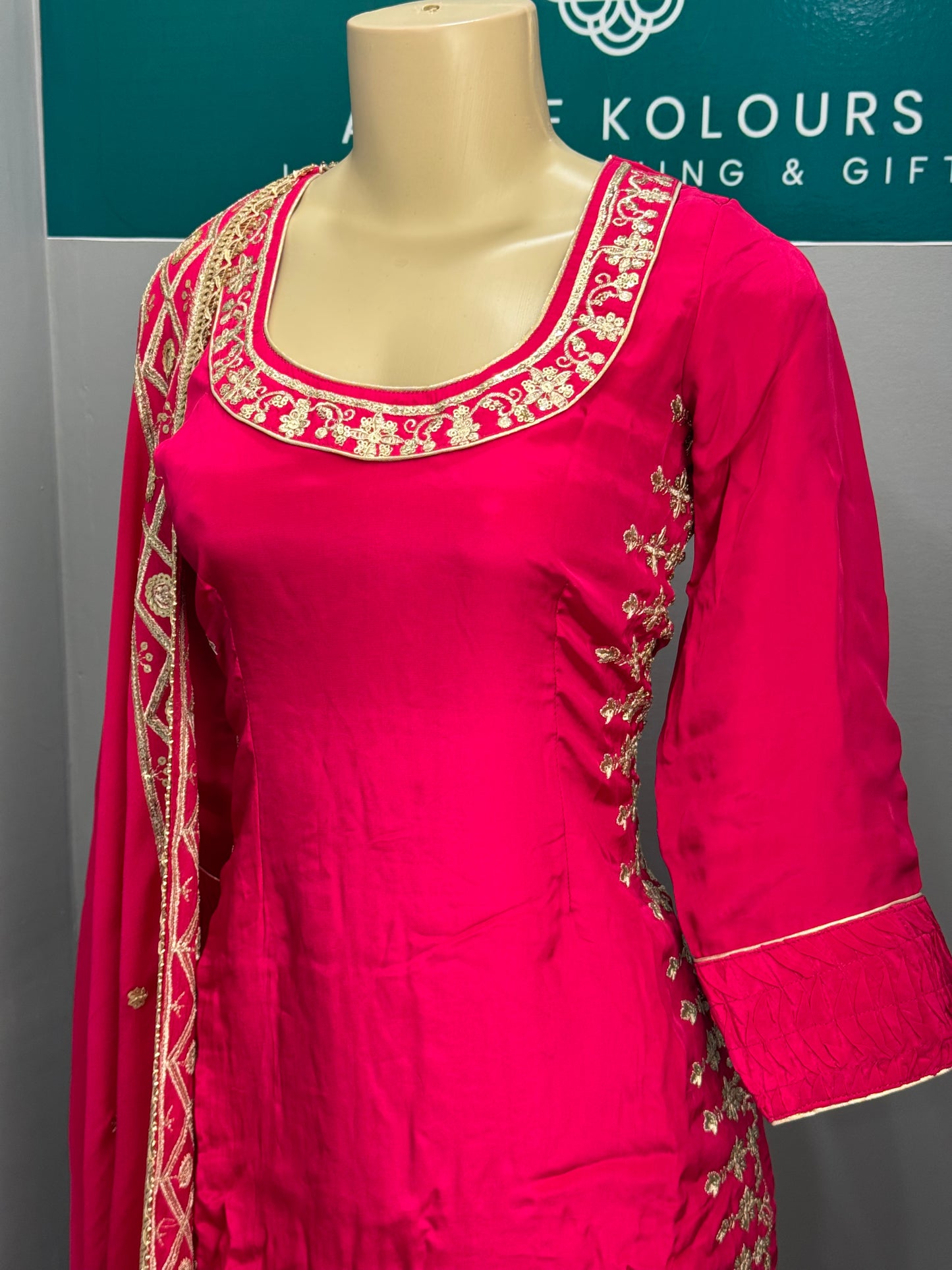 Crepe Embroidered Gharara Suit