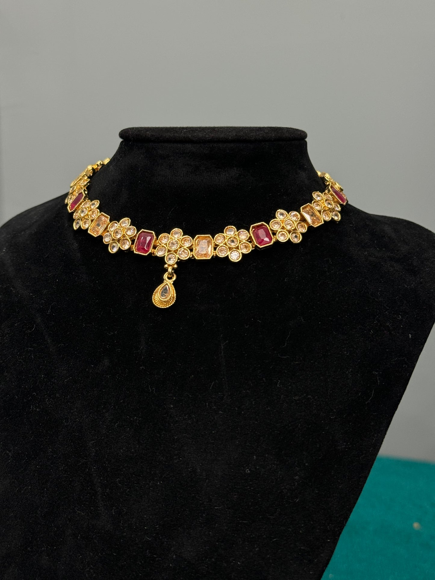 Meenakari Ruby Choker Set