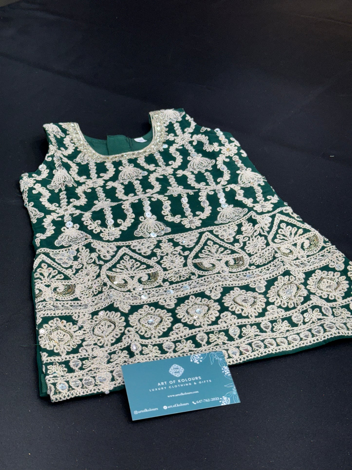 Roop Kids Sharara Suit Bottle Green