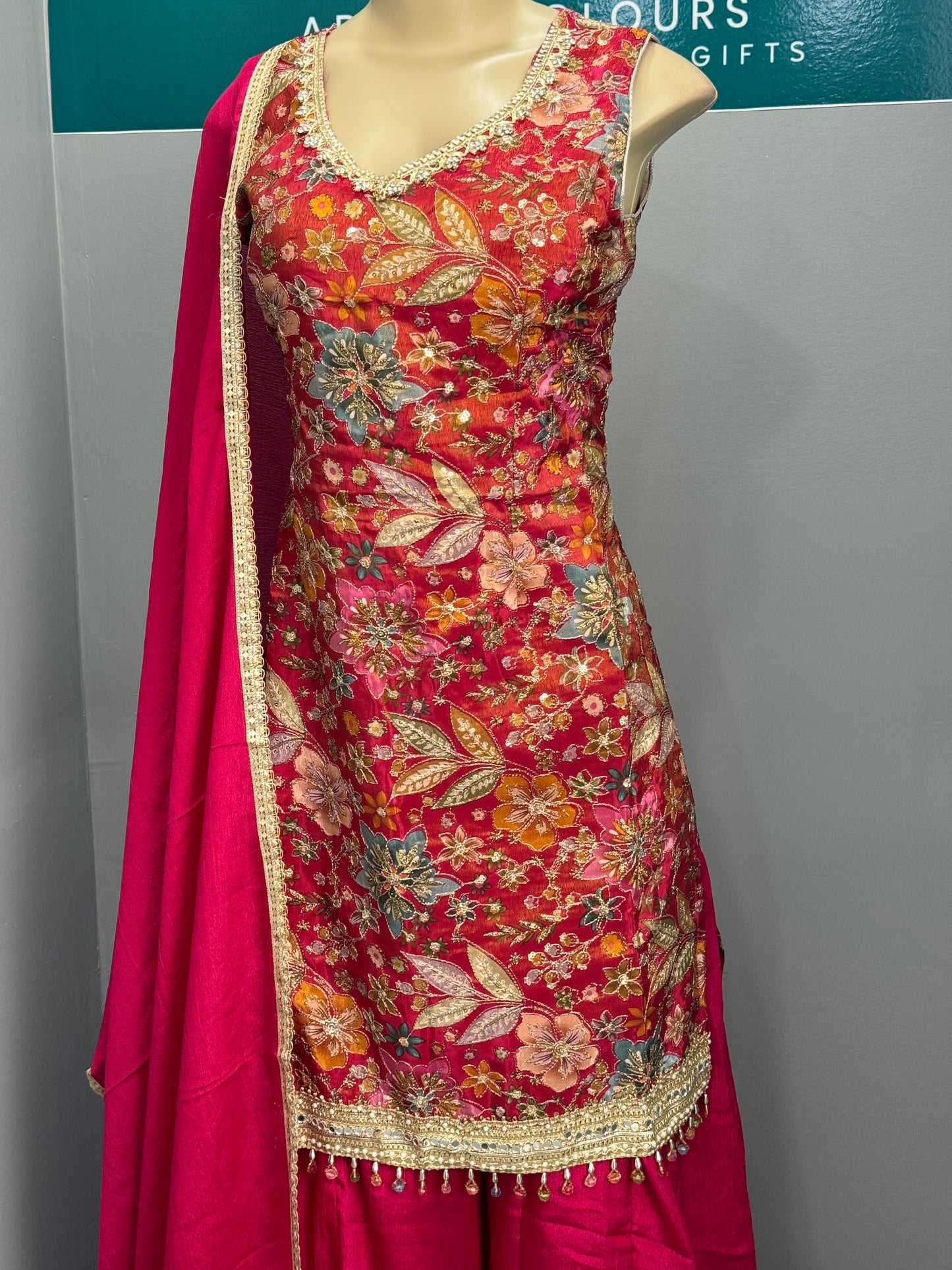 Readymade Shimmer Sharara Suit- AK6465-16