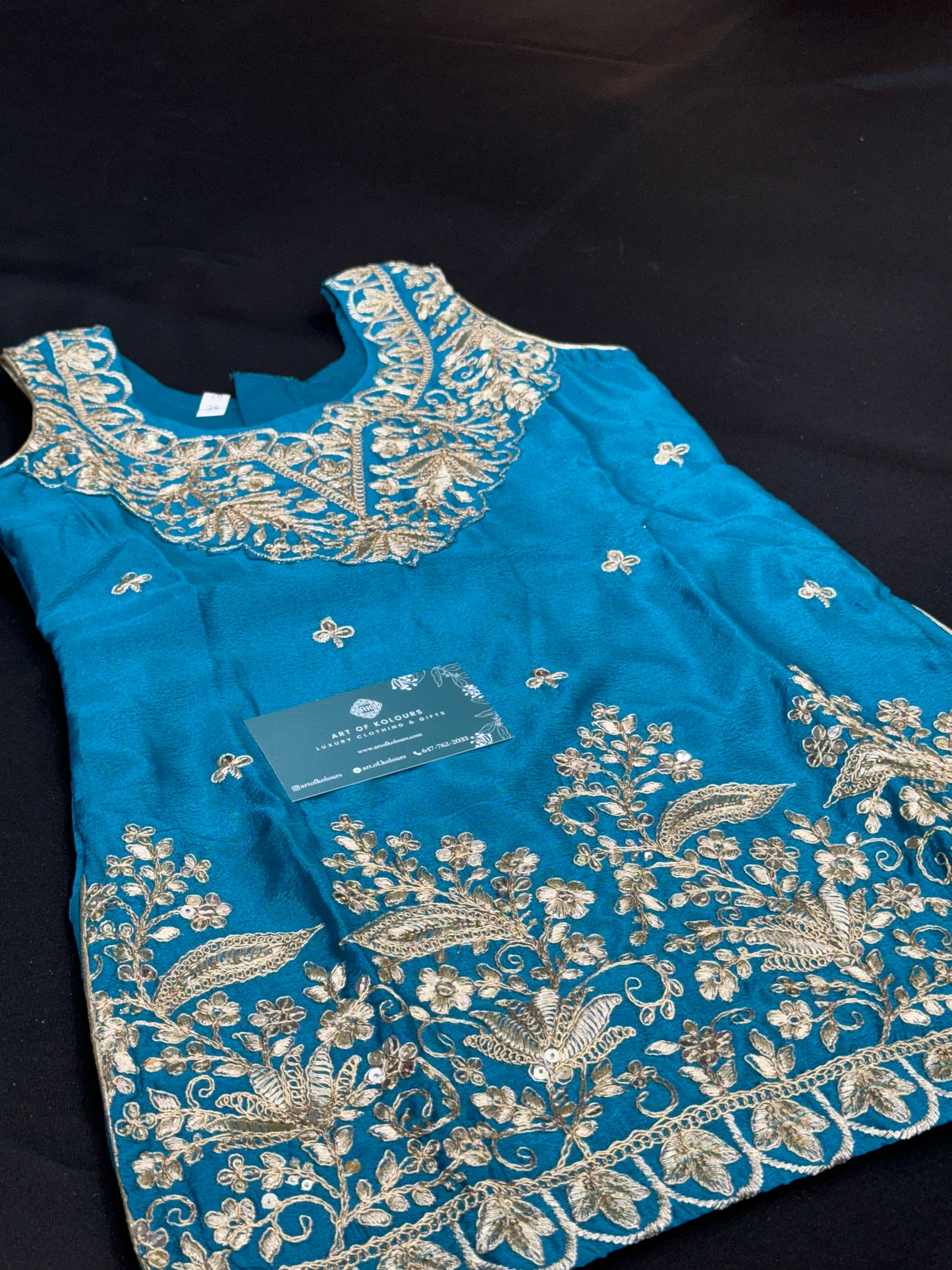 Anaya Kids Gharara Suit- Blue