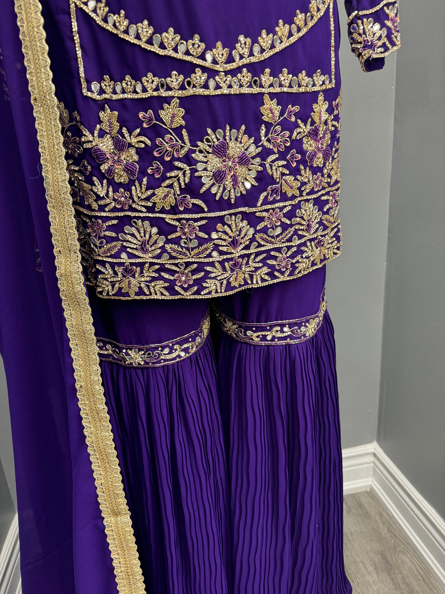 Purple Rain Readymade Gharara Suit