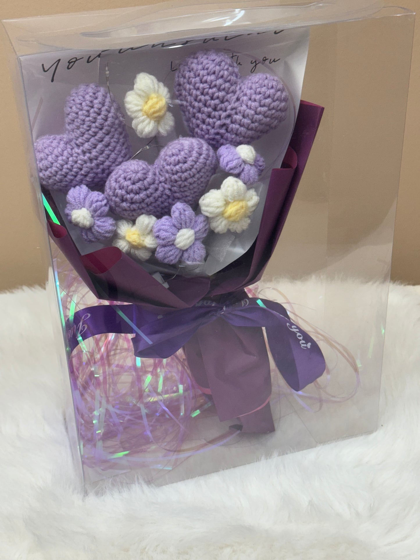 Crochet Heart Bouquets Purple V2