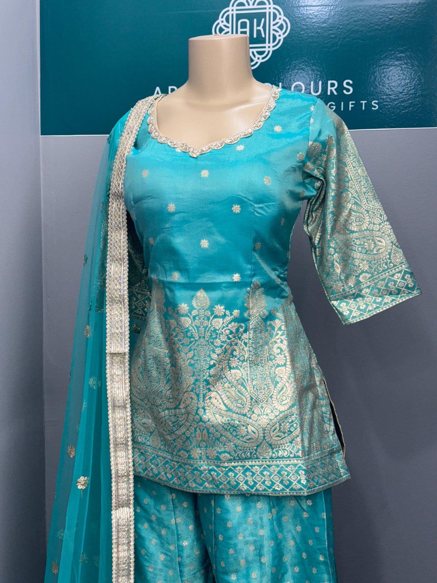 Readymade Short Kameez Sharara Suit- AK4649-28