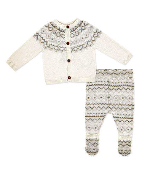 Knit Cardigan Set- Grey