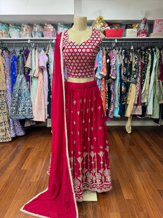 Red Sequence Work Lehenga