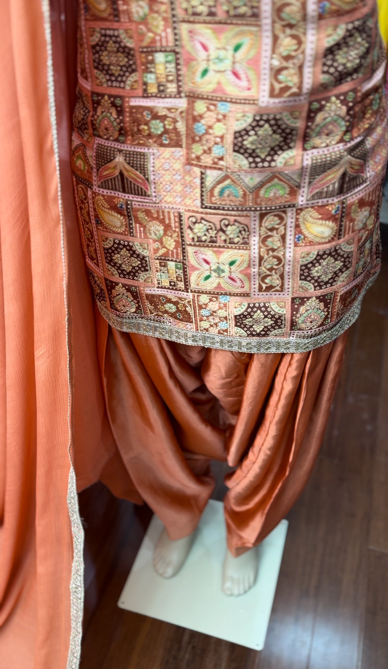 Rust Dola Silk Salwar Suit