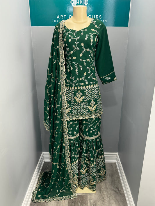 Embroidered Gharara Suit- AK8182-1125