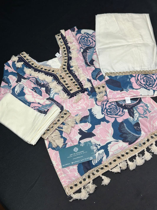 Cotton Floral Kid’s Farshi Salwar Suit