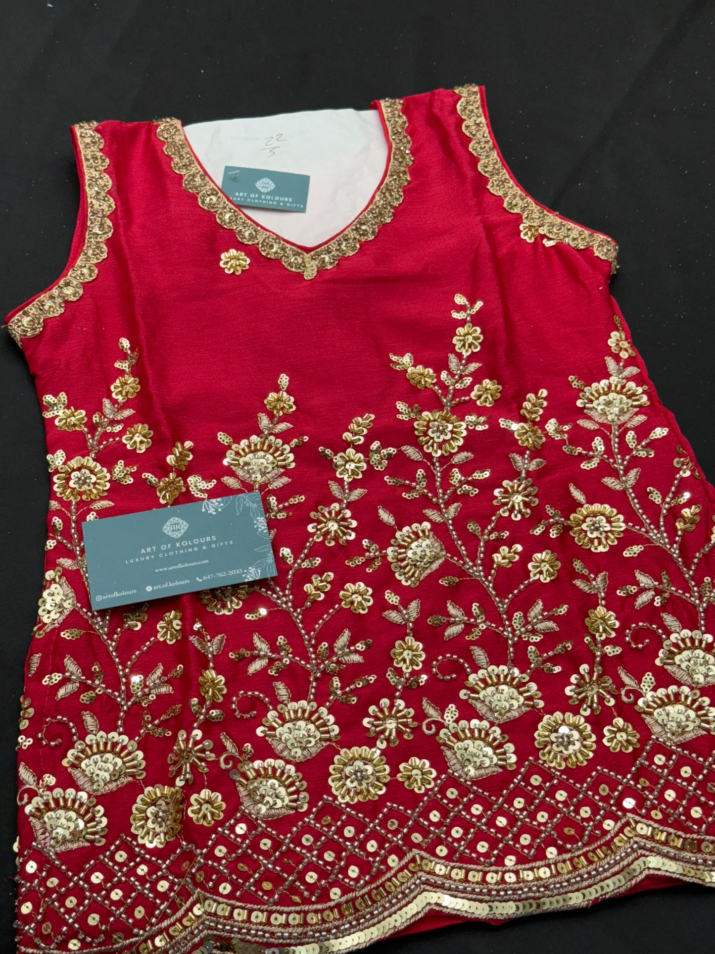 Jasmen Kids Gharara Suit V2- Ruby