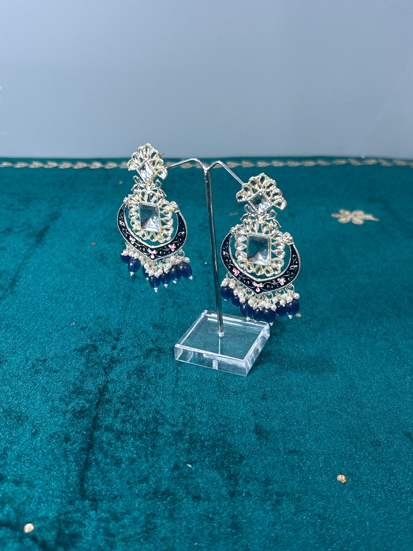 Navy Chandni Earrings