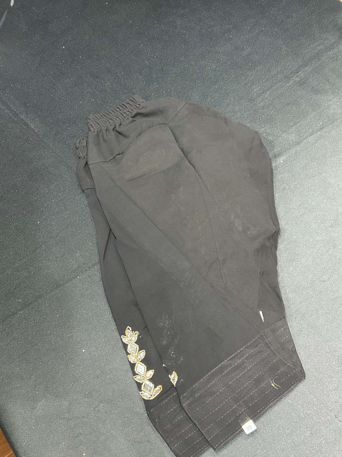 Kids Black Mirror Work Salwar Suit (Size 20~34)