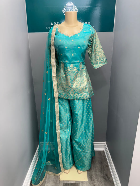 Readymade Short Kameez Sharara Suit- AK4649-28