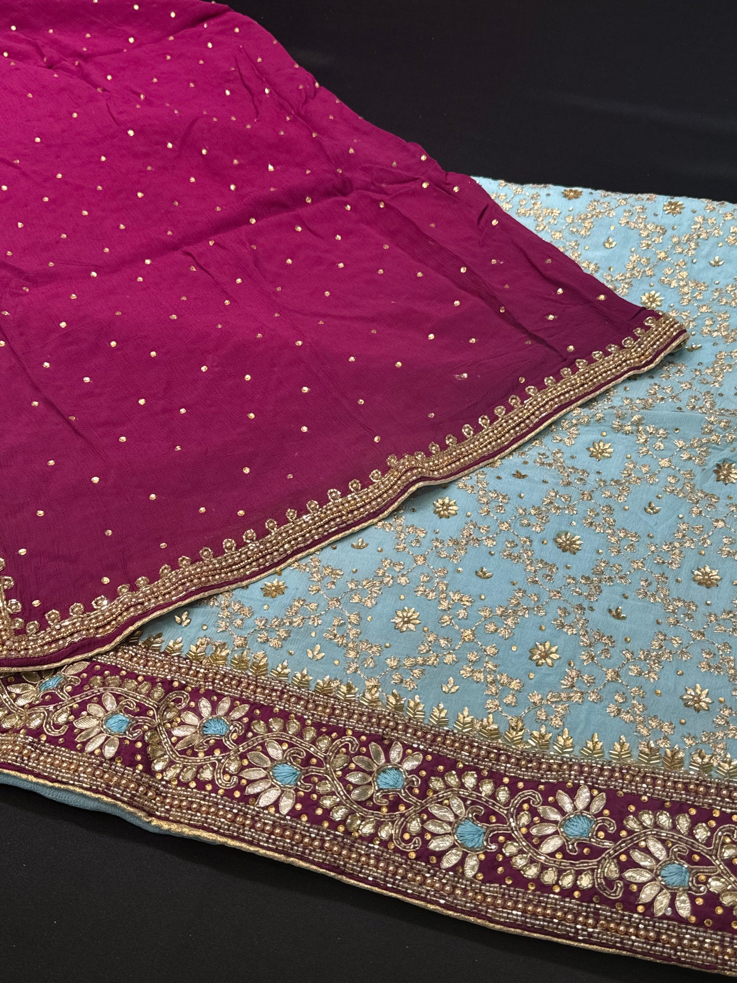 Asmani Heritage Sky Blue Unstitched Suit