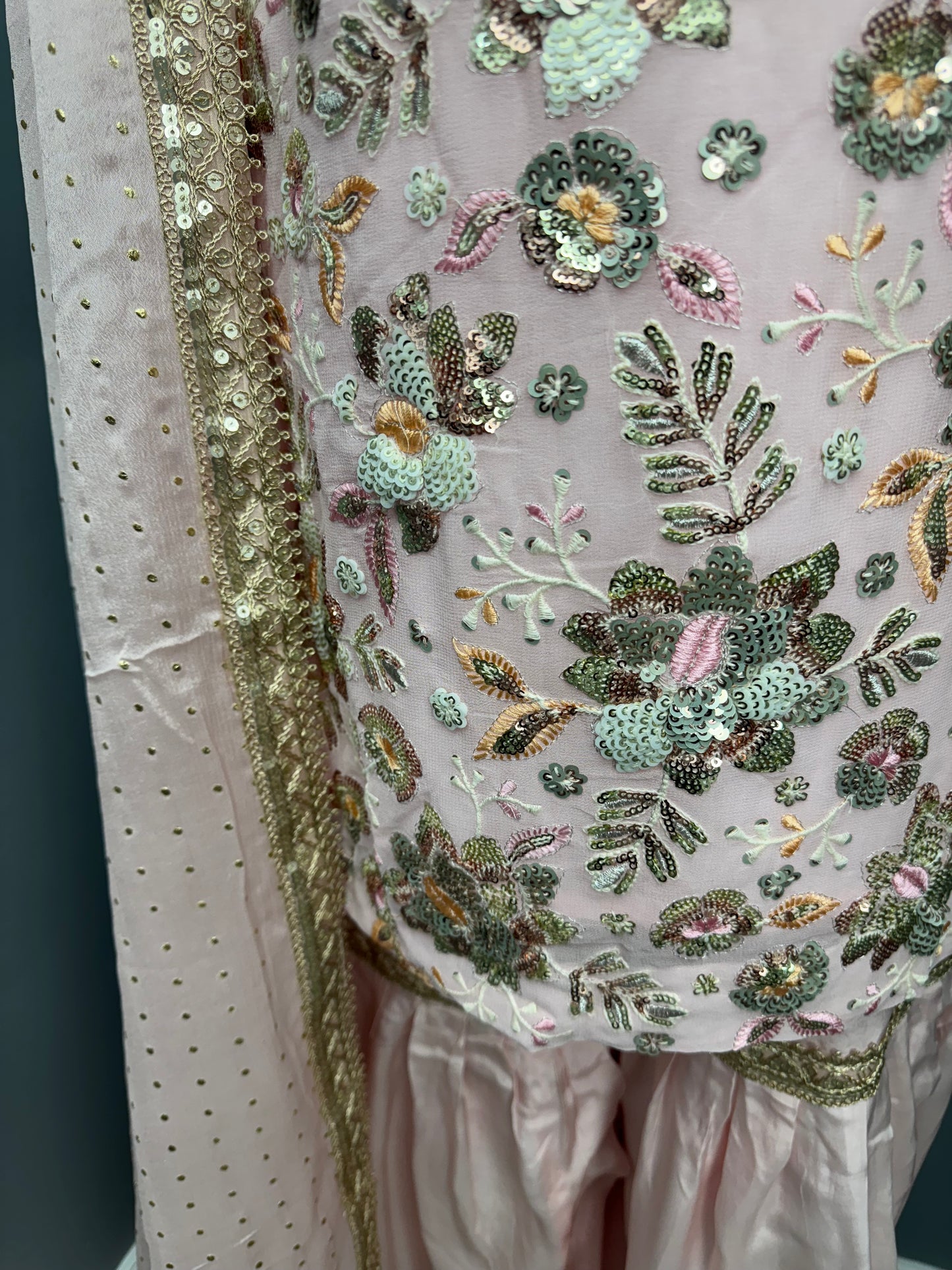 Royal Sippi Gulab Guccha Gharara Suit