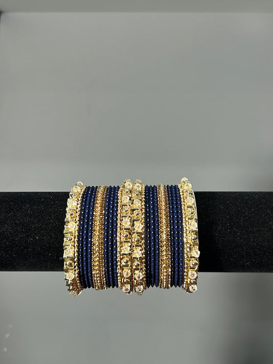Navy Golden Grace Bangles