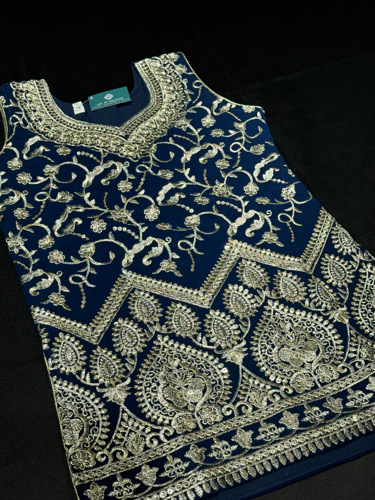 Arzo Kids Gharara Suit- Navy