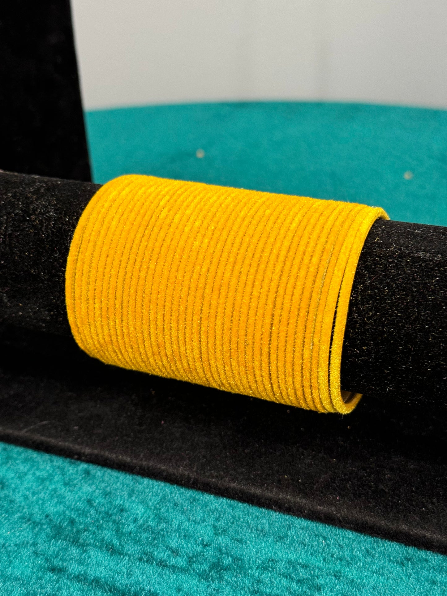 Sunflower Yellow Plain Velvet Bangles