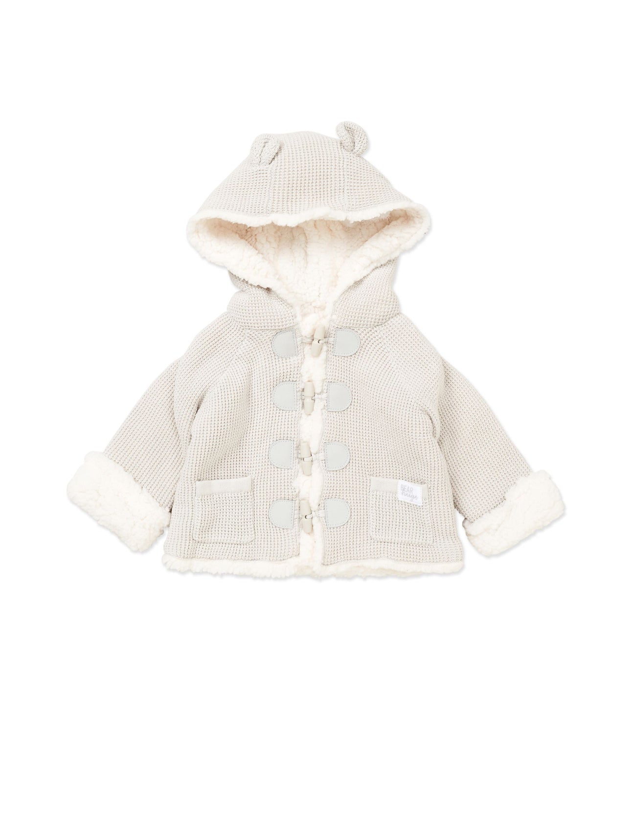 Knit Cardigan with Sherpa Lining- Ivory