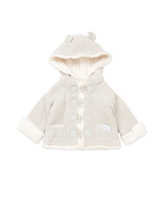 Knit Cardigan with Sherpa Lining- Ivory