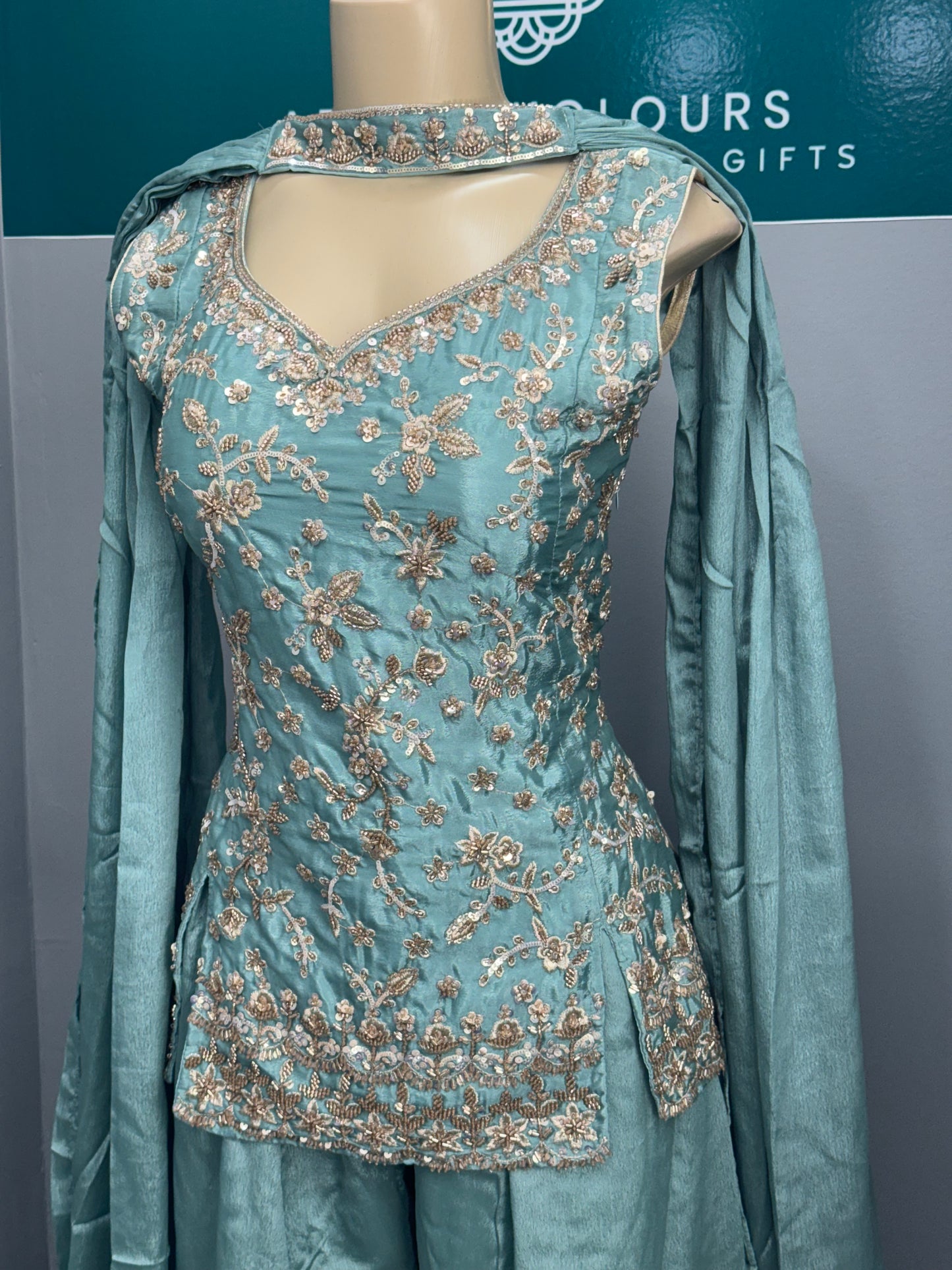 Readymade Short Kurti Sharara Suit- AK5758-1226