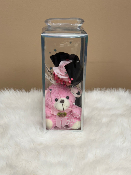 Flower Teddy Box- Pink with Pink