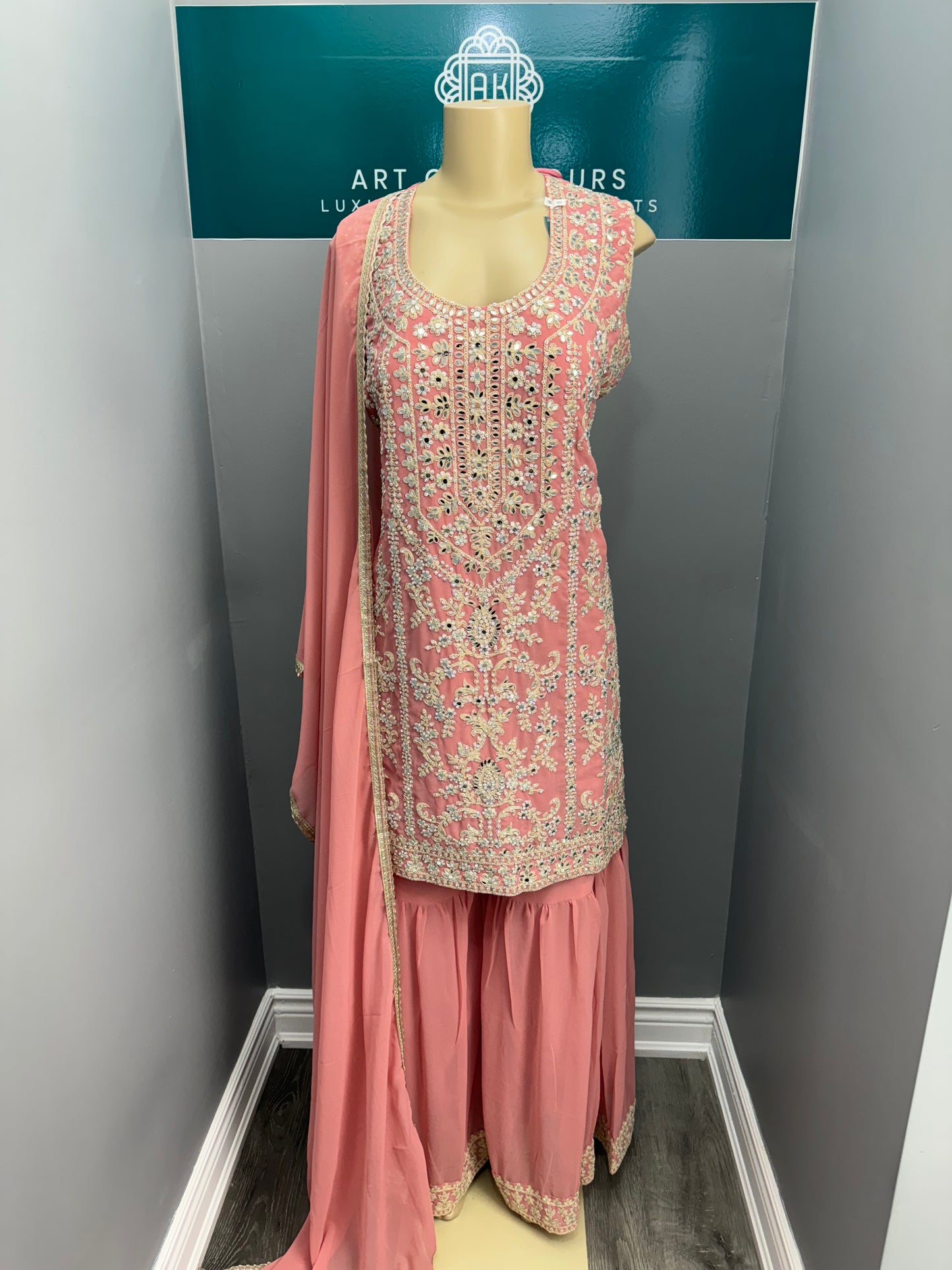 Rosey Phul Readymade Gharara Suit