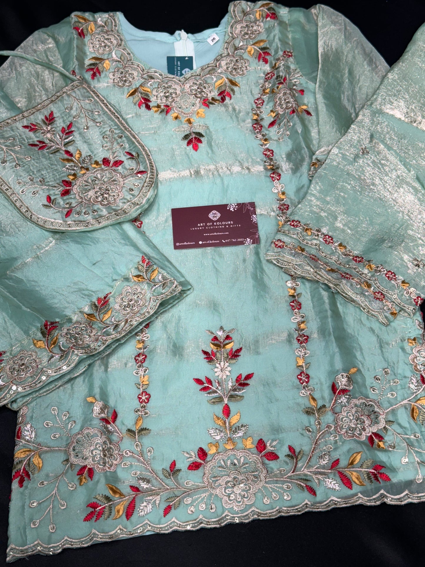 Kids Green Farshi Salwar Suit