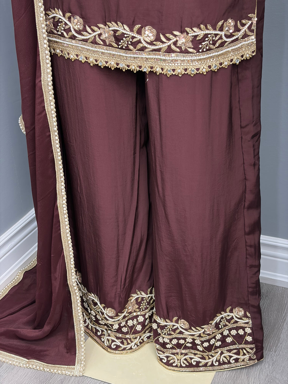 Brown Handwork Plazo Suit-AK1516-2026