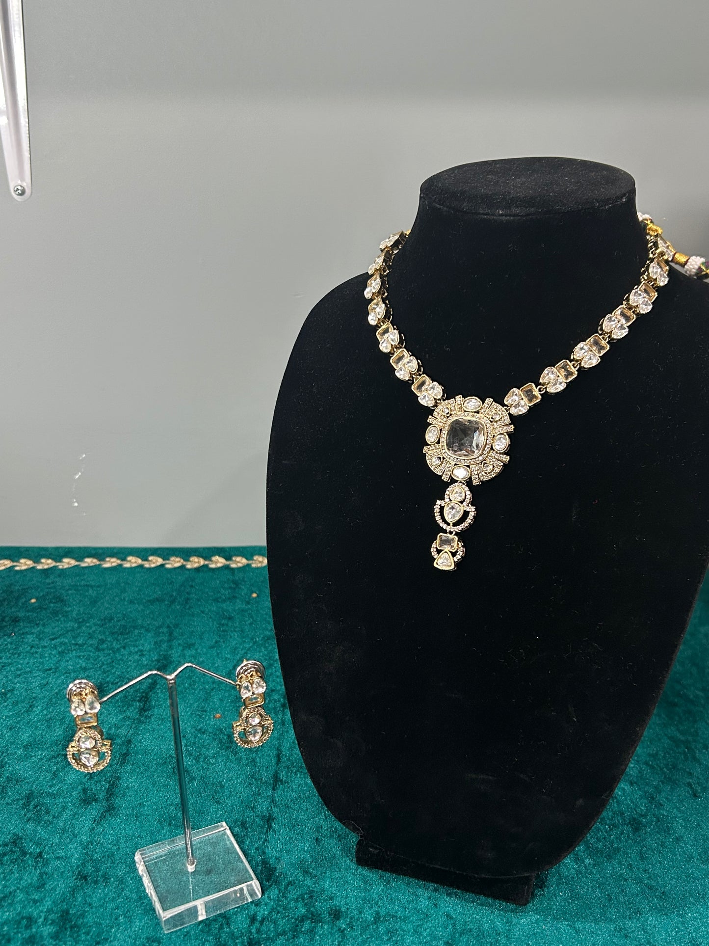Gold Moissanite Necklace Set
