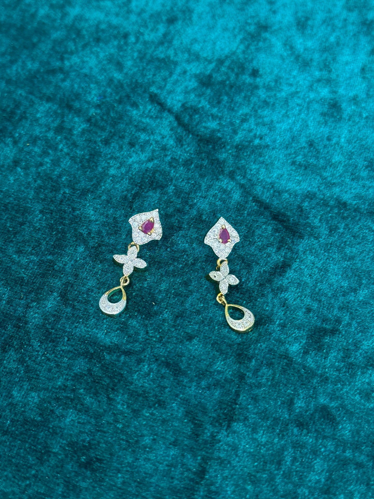 Hibiscus AD Drop Earrings