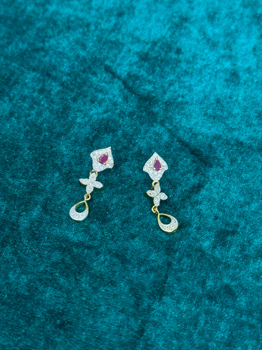 Hibiscus AD Drop Earrings