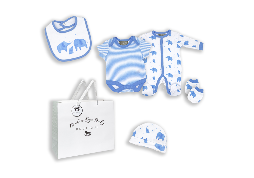 Boys 5 Piece Mesh Bag Set: Elephant