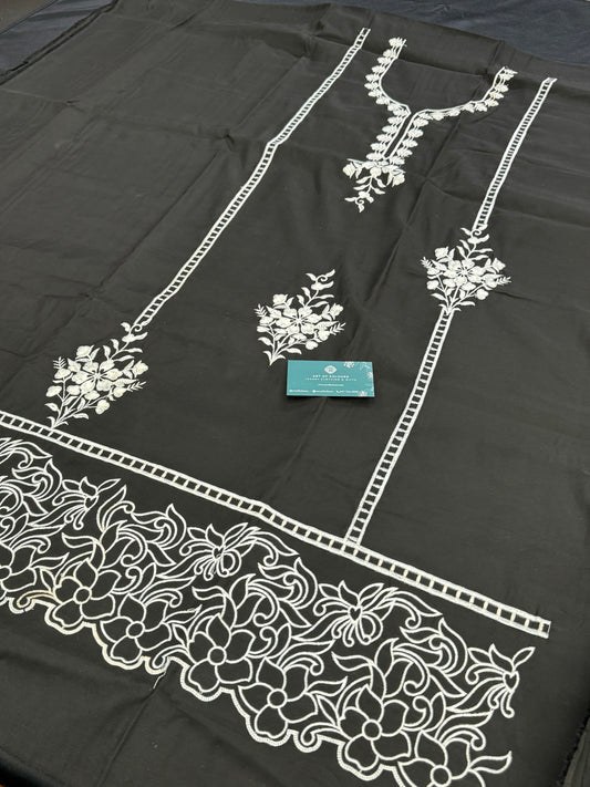 Narindera Gulzar Black Unstitched Suit
