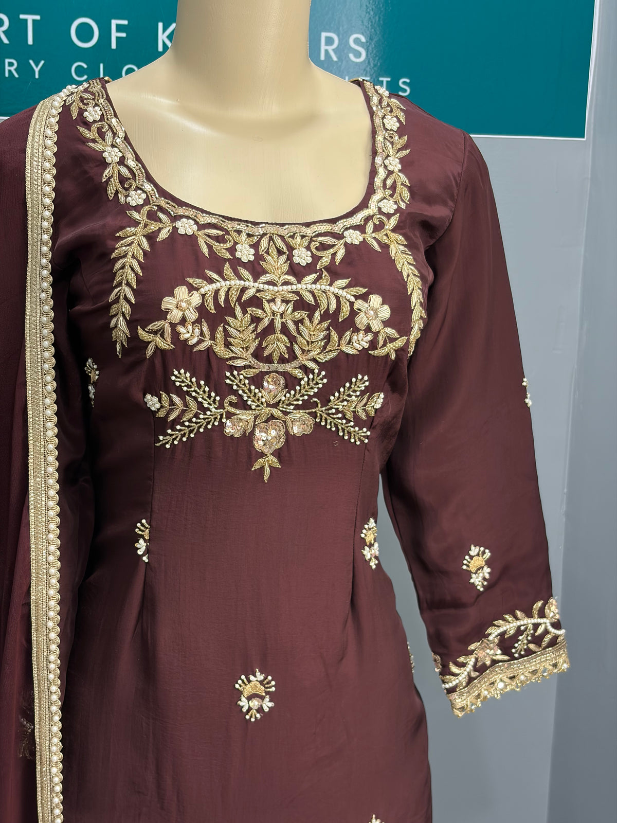 Brown Handwork Plazo Suit-AK1516-2026