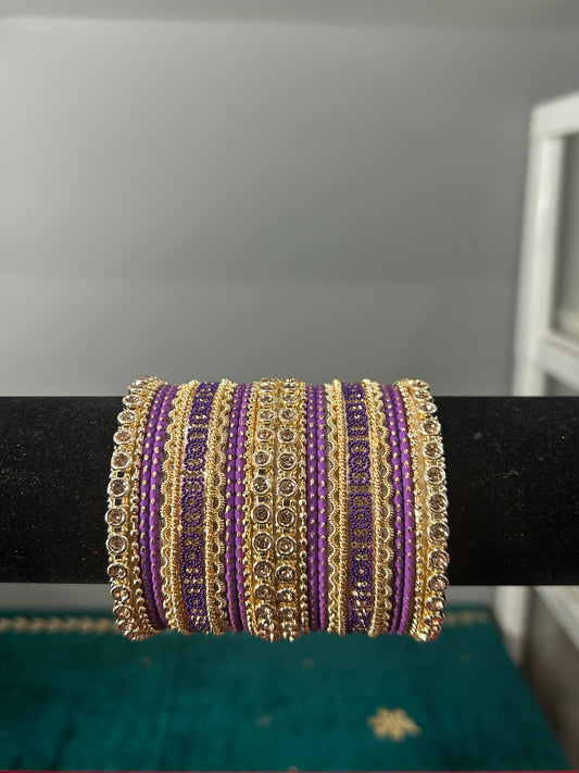 Purple Gold Noor Bangles