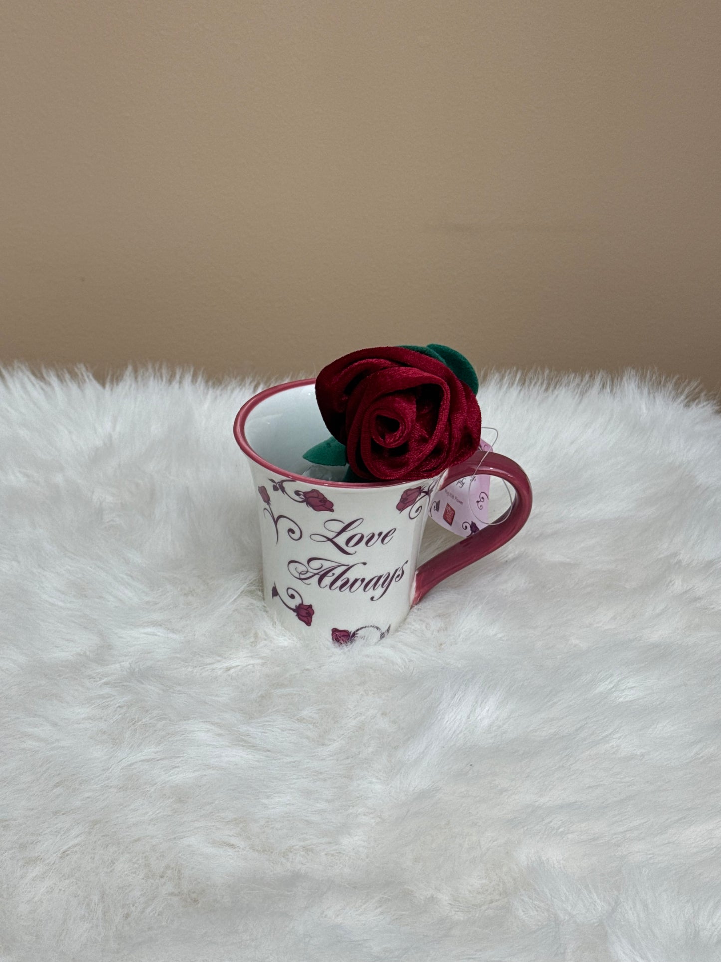 Love Always Mug with Plush Rose