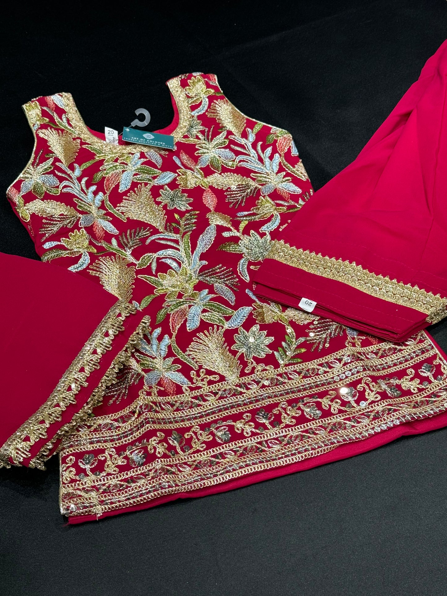 Neha Kids Salwar Suit- Ruby Pink