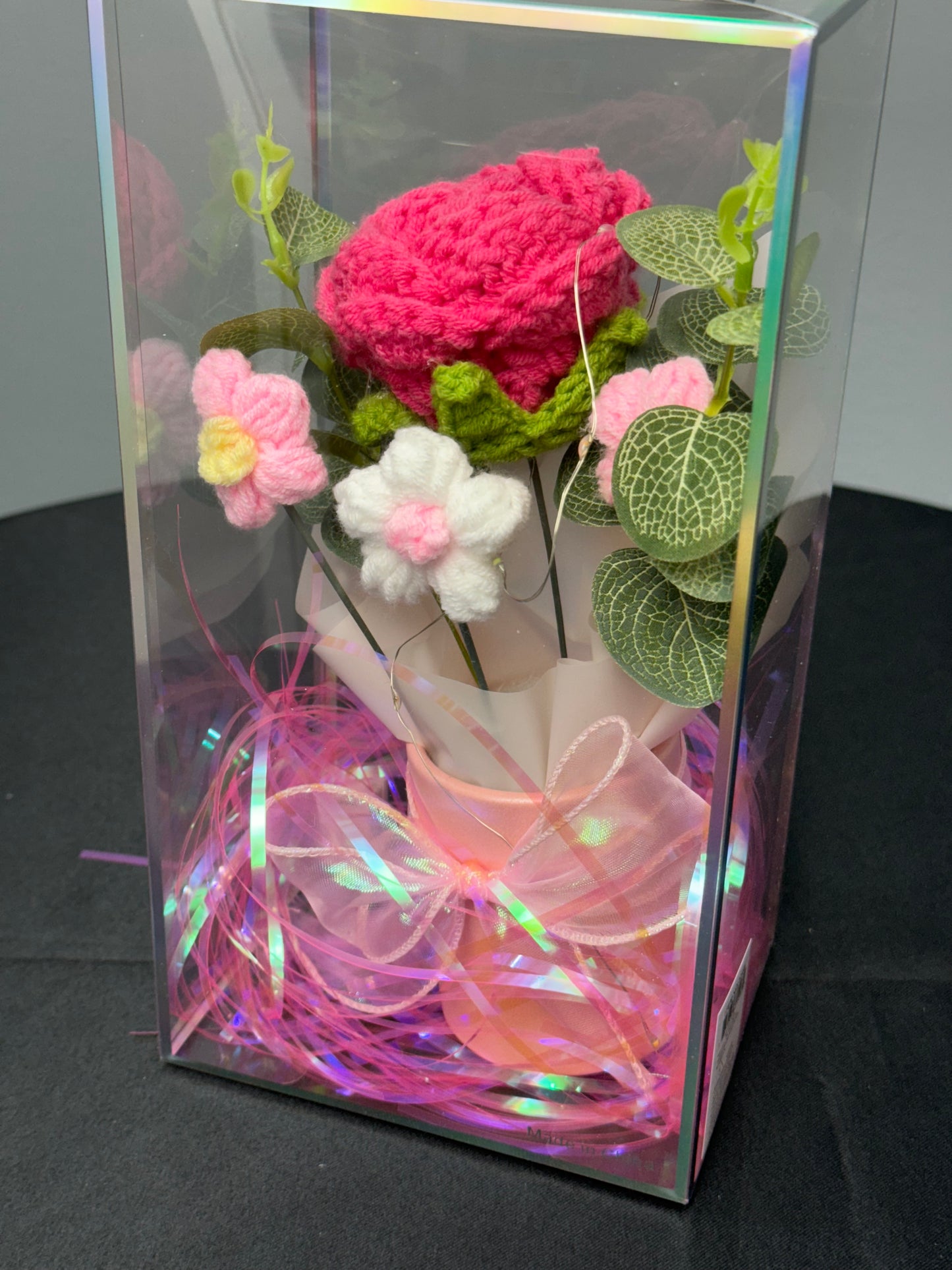 Crochet Flower Bouquets Hot Pink