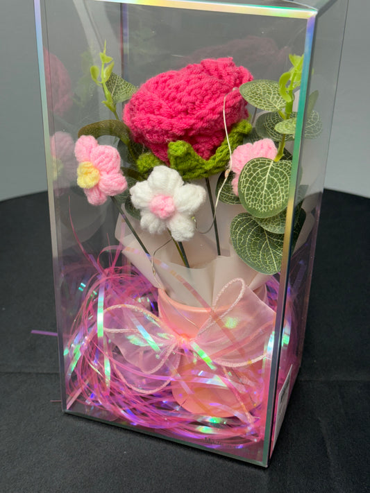 Crochet Flower Bouquets Hot Pink
