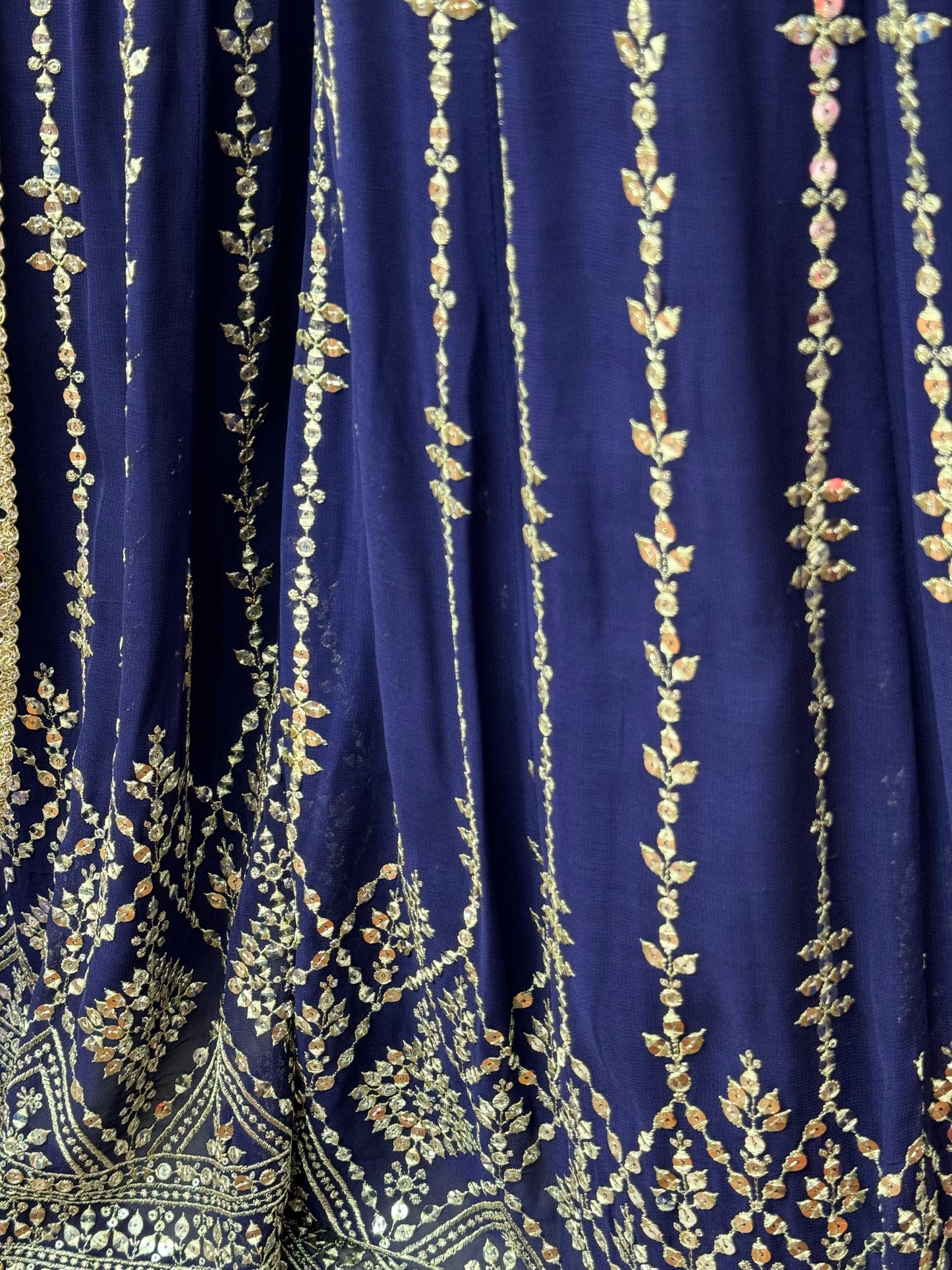 Handwork Pure Navy Sharara Suit