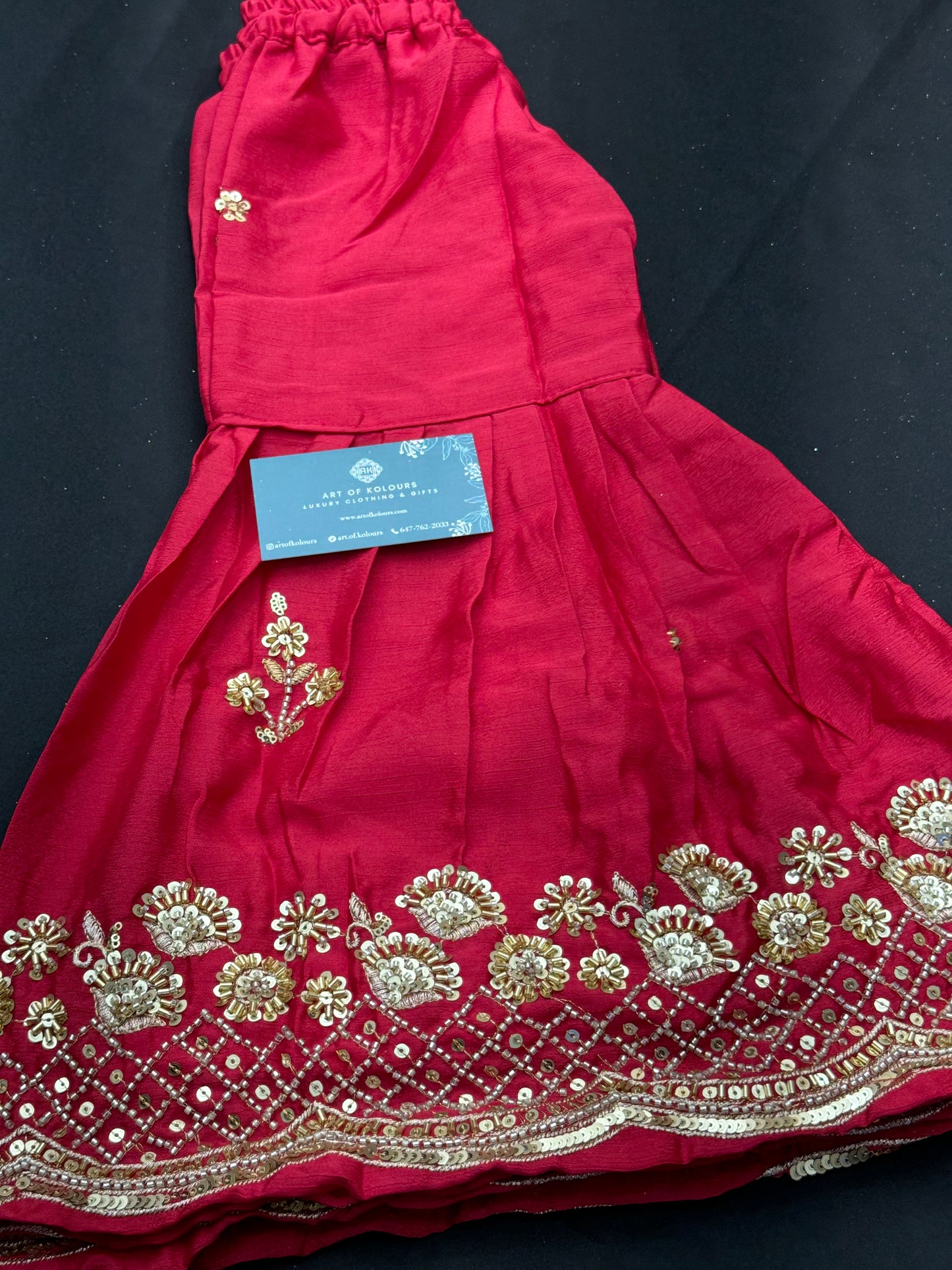 Jasmen Kids Gharara Suit V2- Ruby