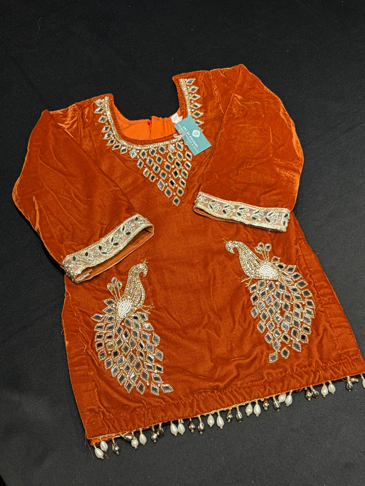 Rust Velvet Morni Salwar Suit