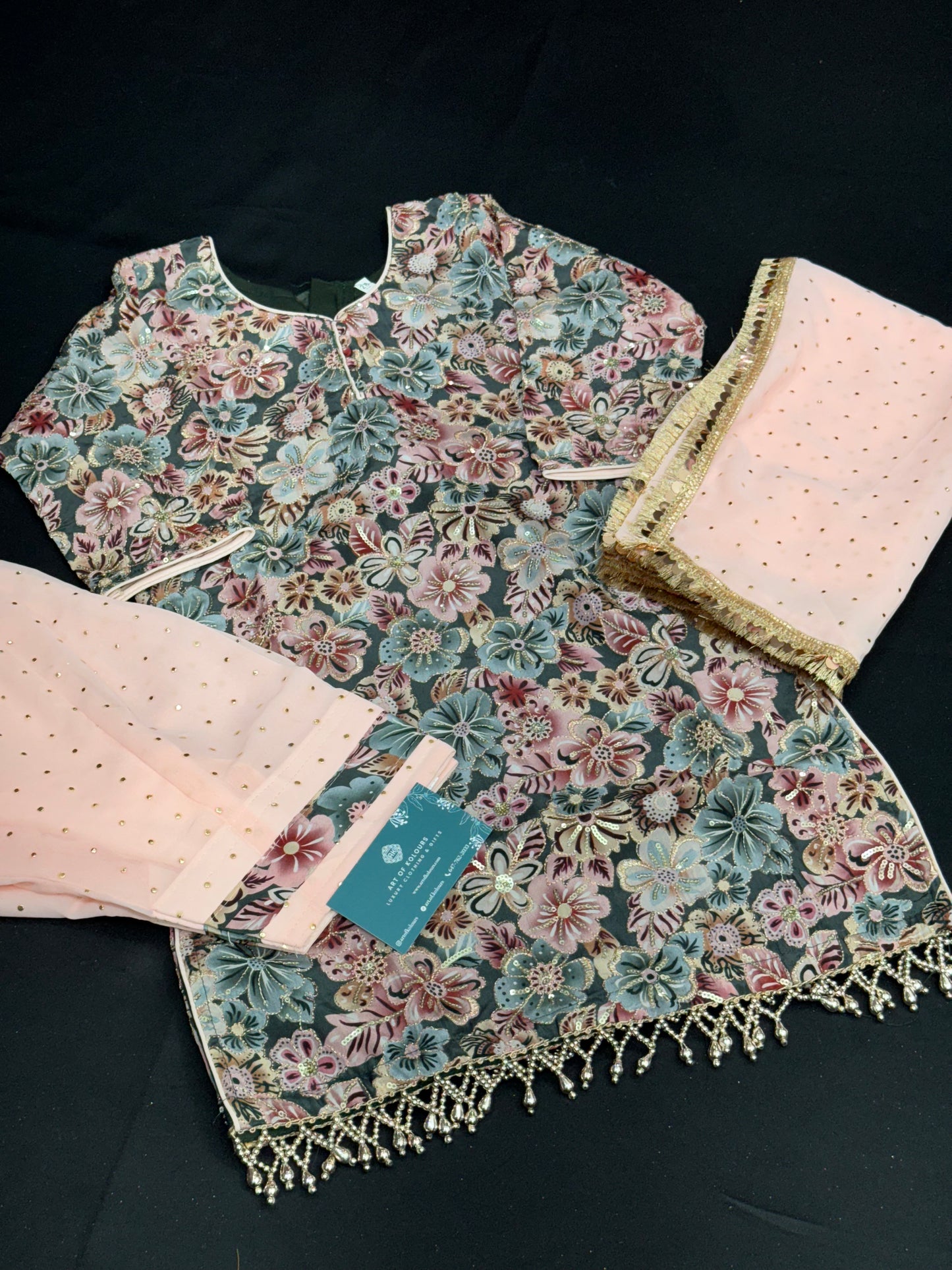 Reet Kids Salwar Suit- Peach