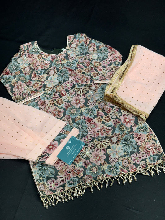 Reet Kids Salwar Suit- Peach