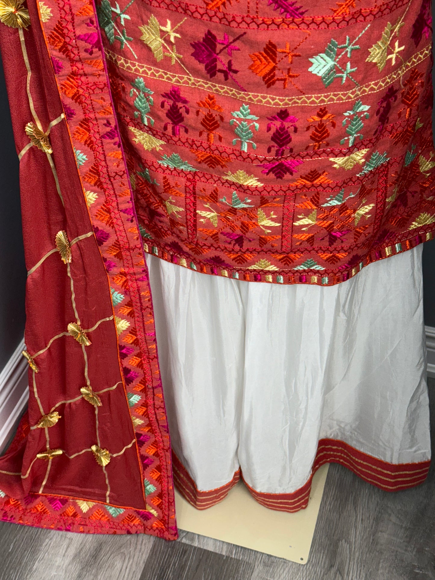 Traditional Phulkari Sharara Suit