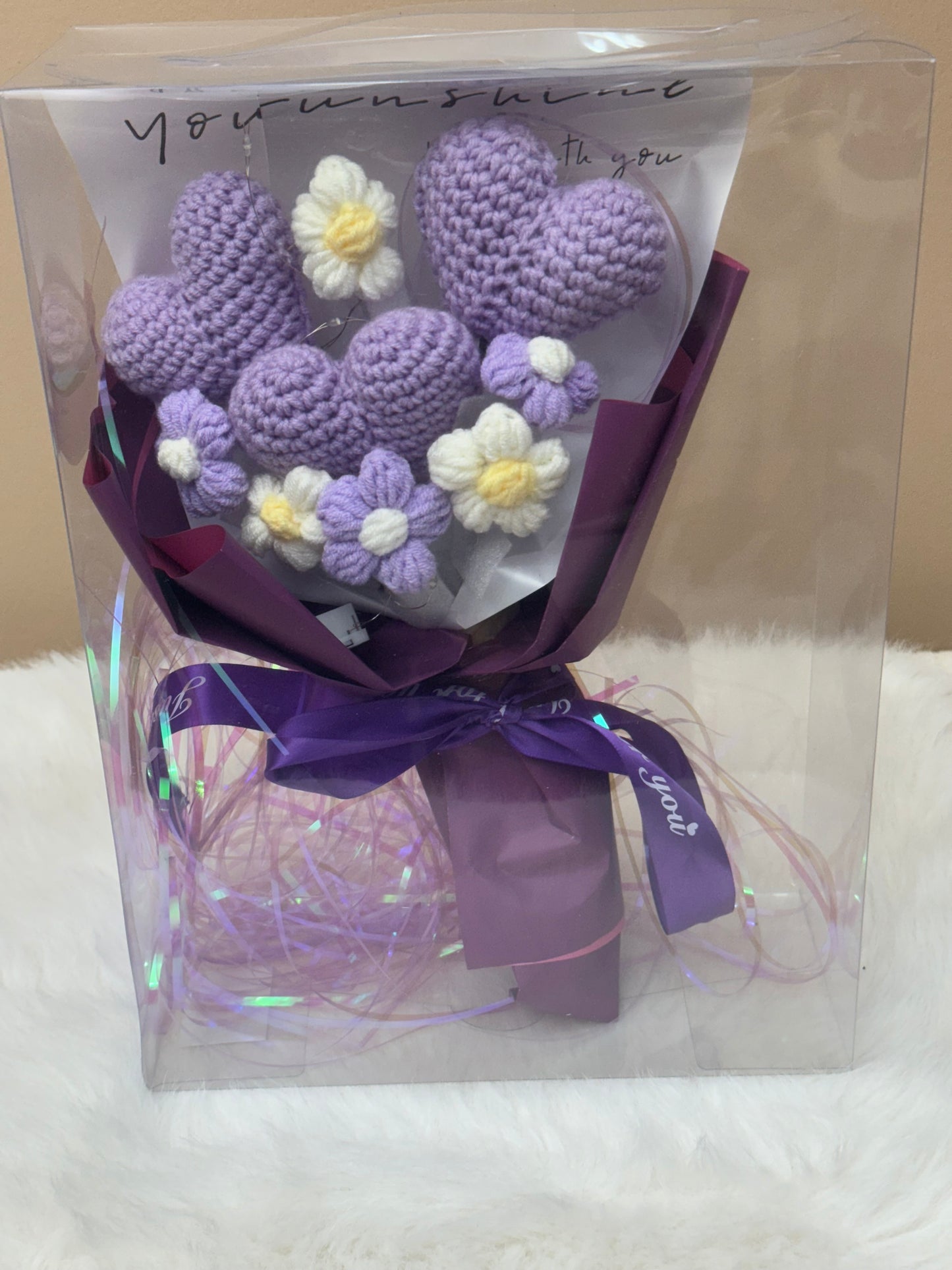 Crochet Heart Bouquets Purple V2