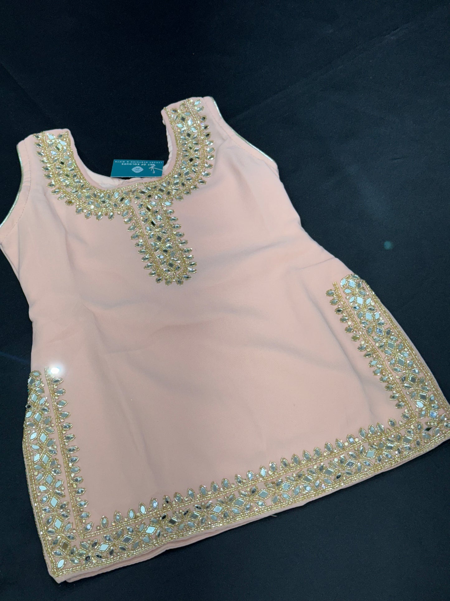 Pooja Kids Handwork Salwar Suit-Peach