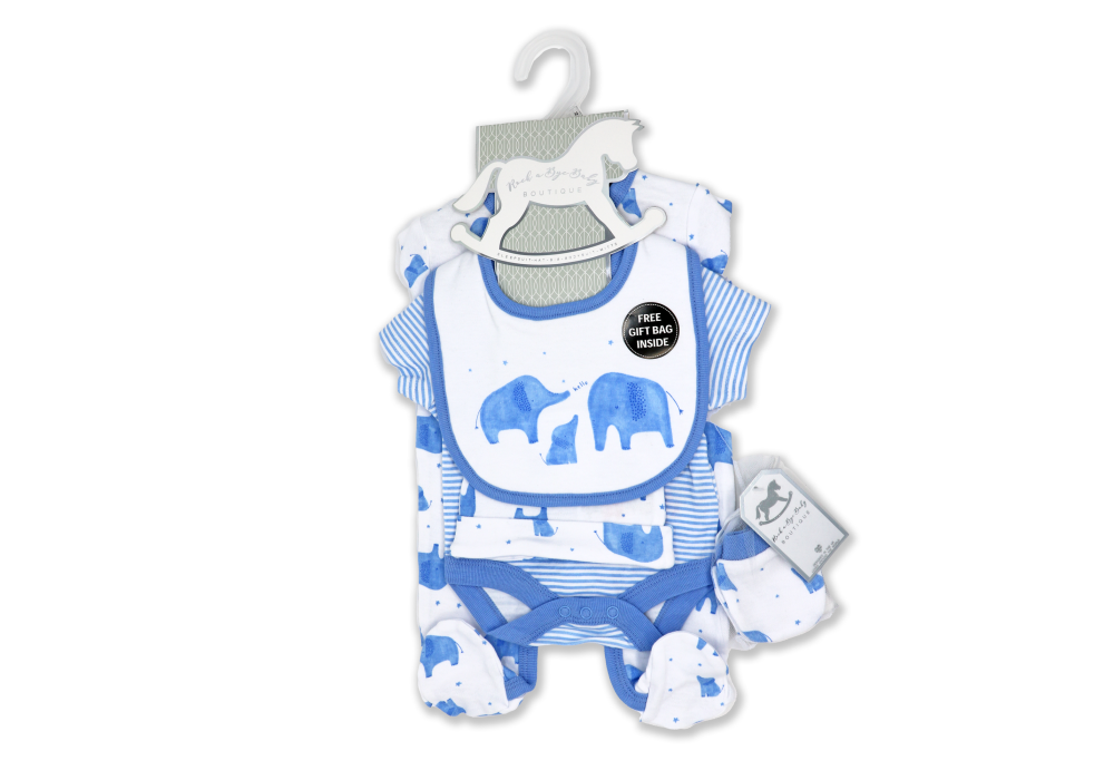 Boys 5 Piece Mesh Bag Set: Elephant