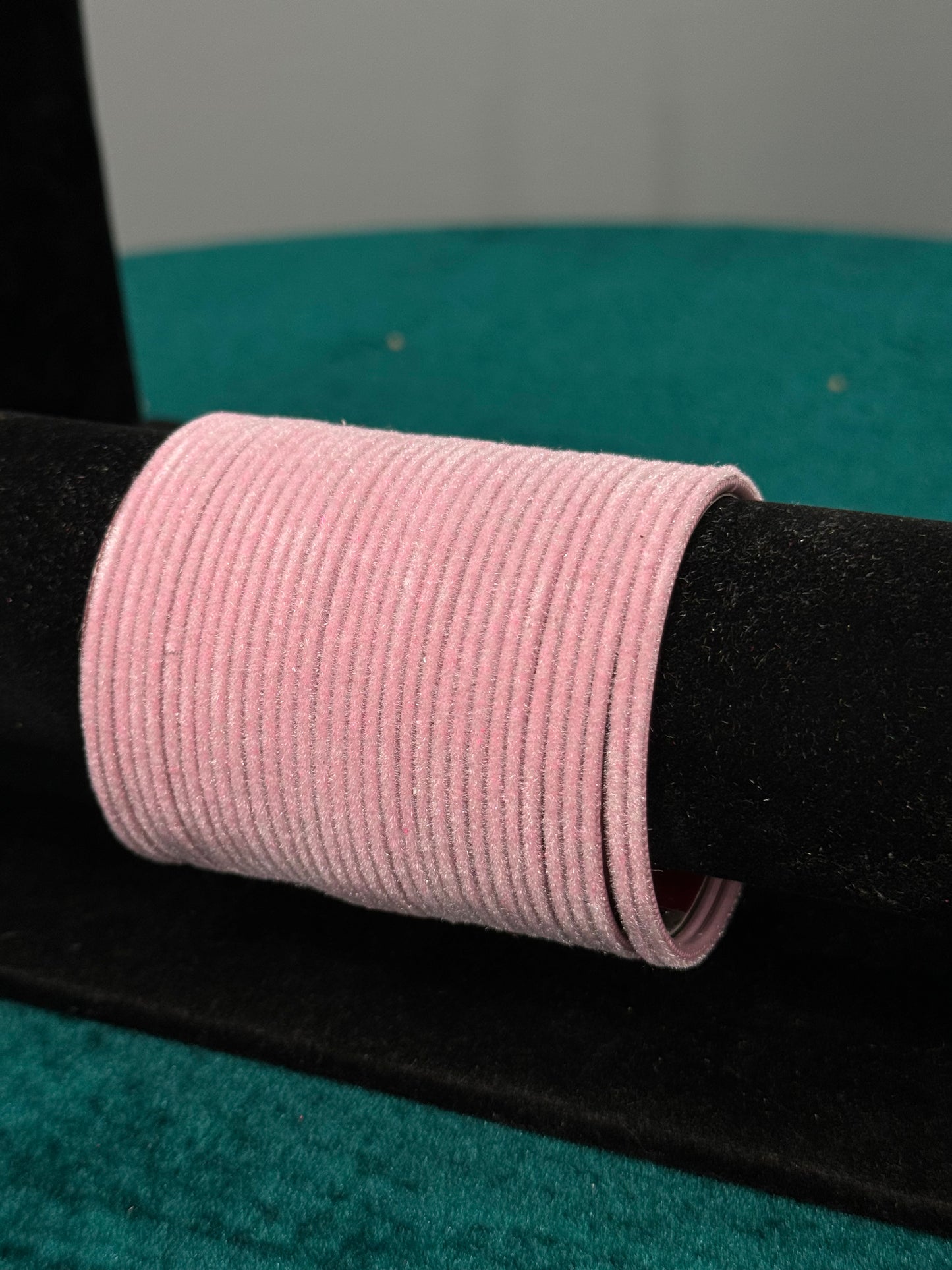Baby Pink Plain Velvet Bangles